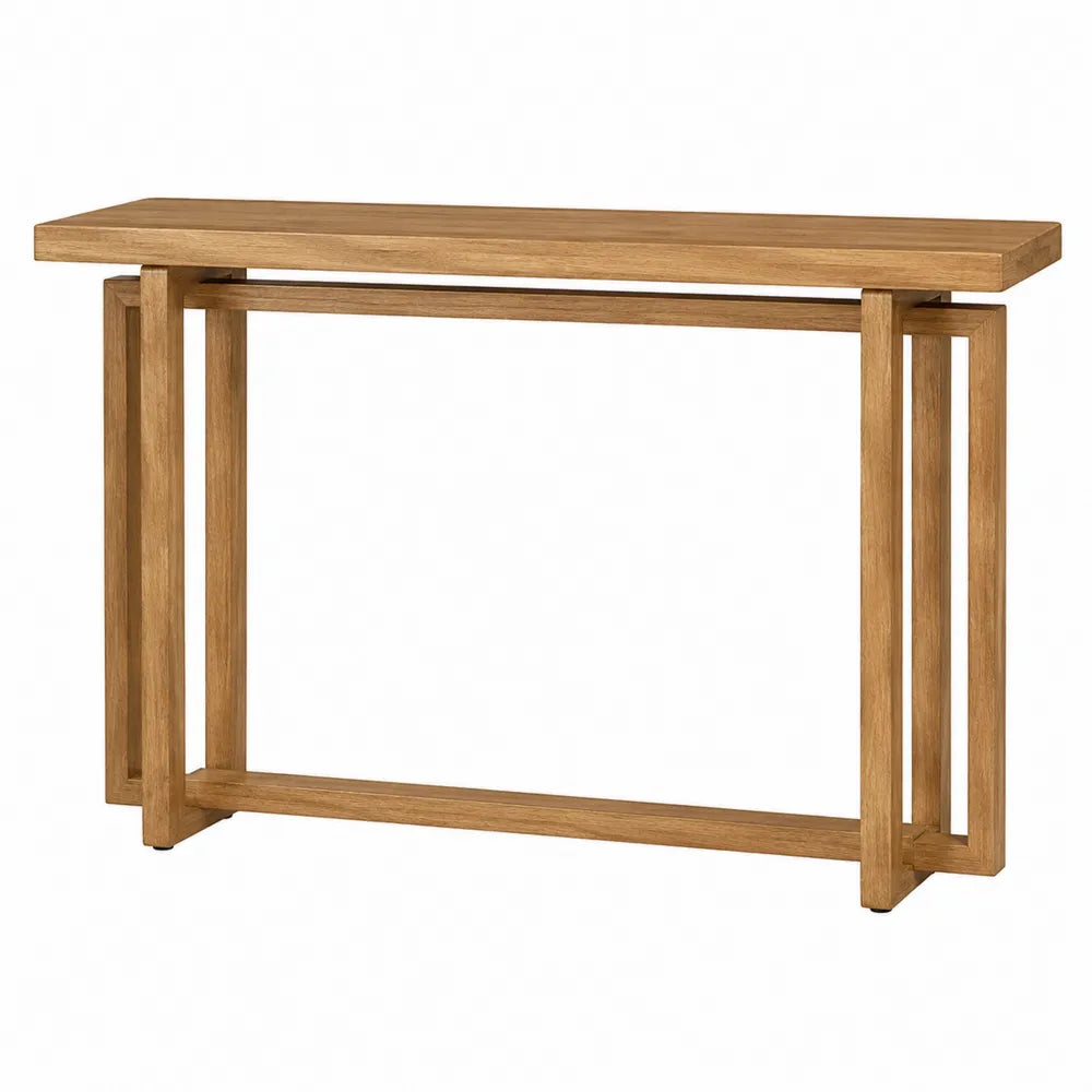 Tavolo consolle in legno effetto rovere struttura minimal aperta 120x35x80 cm