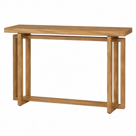 Tavolo consolle in legno effetto rovere struttura minimal aperta 120x35x80 cm